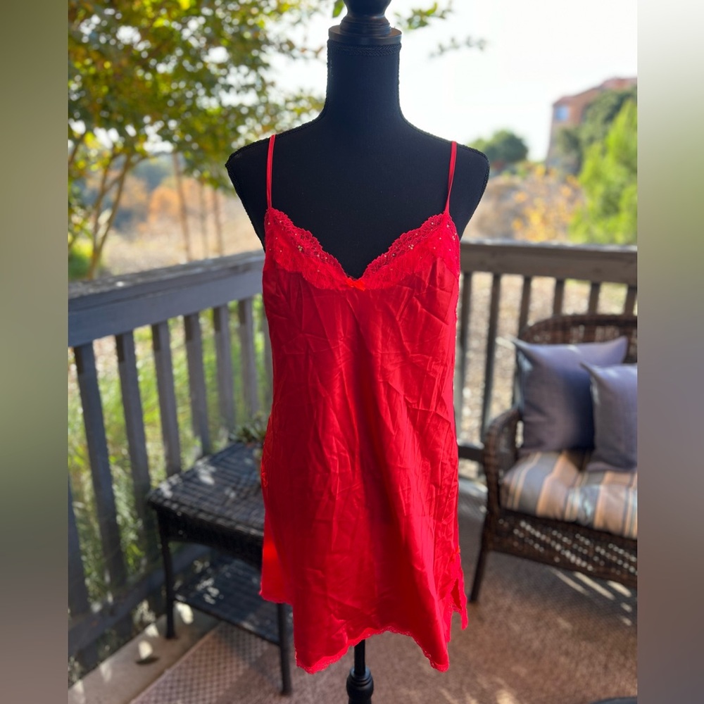 Victoria’s Secret Red Satin Chemise